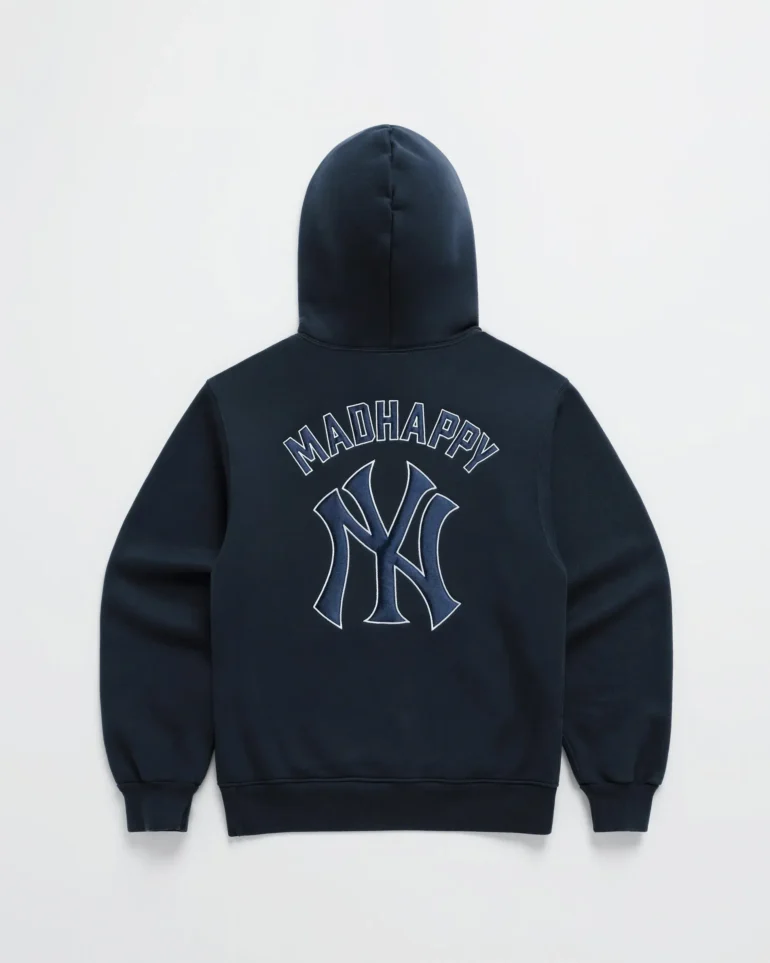 Madhappy Yankees Embroidered Fleece Navy Blue Hoodie