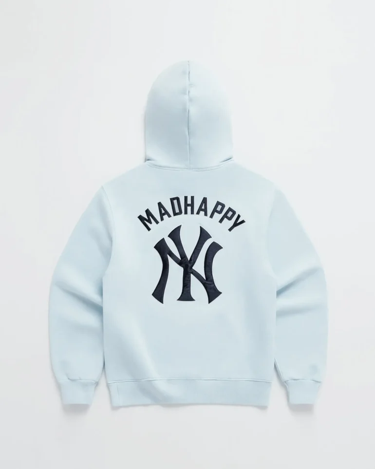 Madhappy Yankees Embroidered Fleece Sky Blue Hoodie